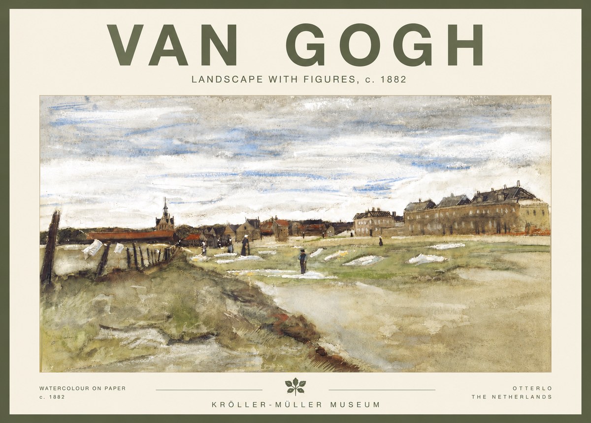 Van Gogh Landscape with Figures No5 - Poszter