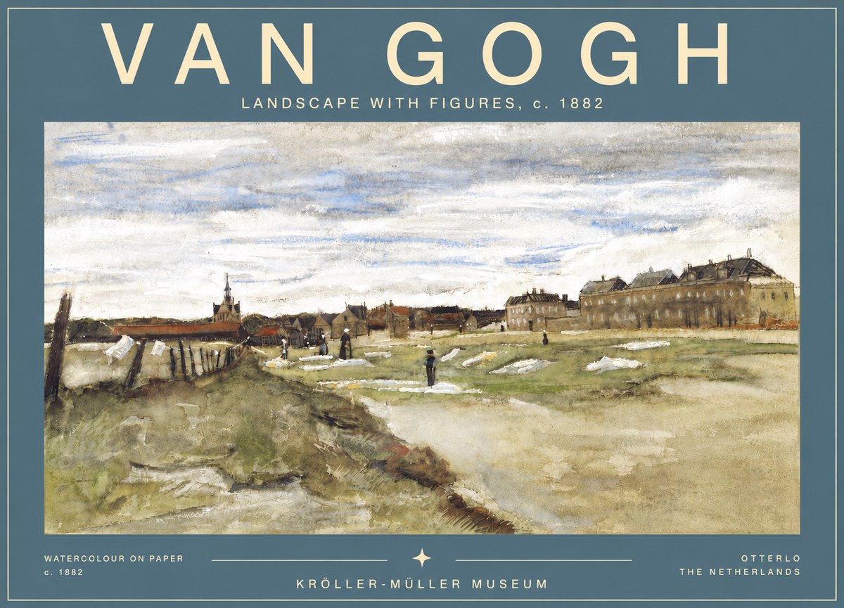 Van Gogh Landscape with Figures No6 - Poszter
