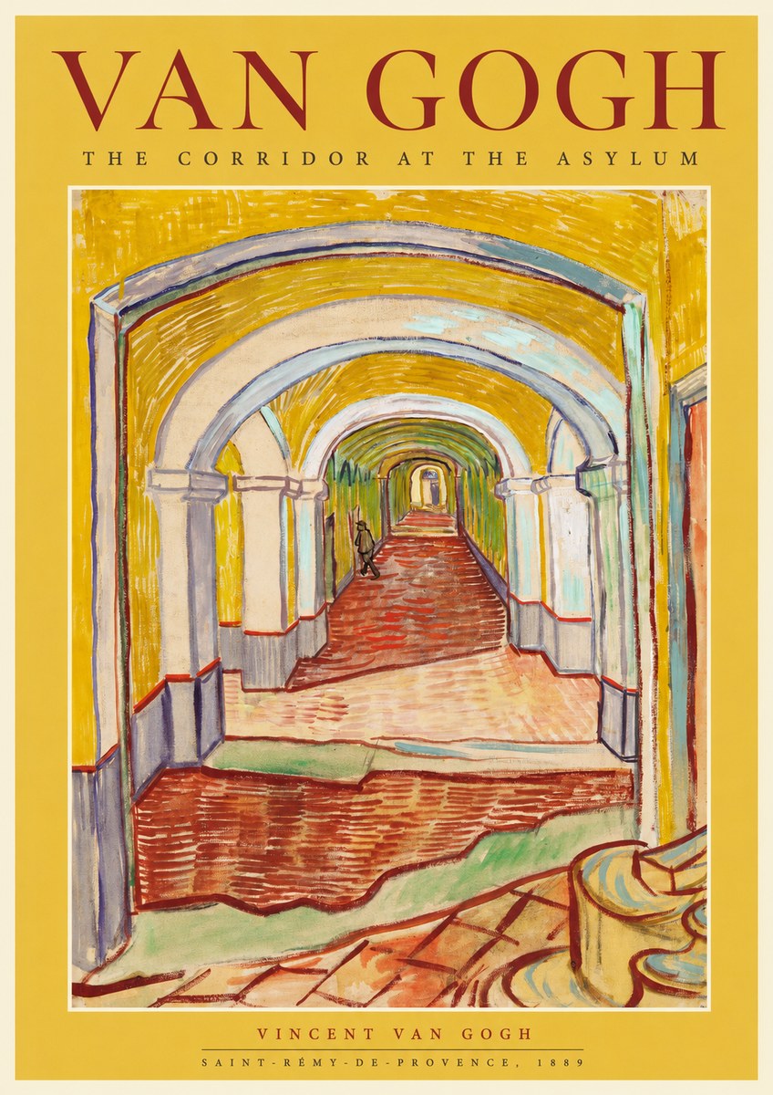 Van Gogh The Corridor at the Asylum No1 - Poszter
