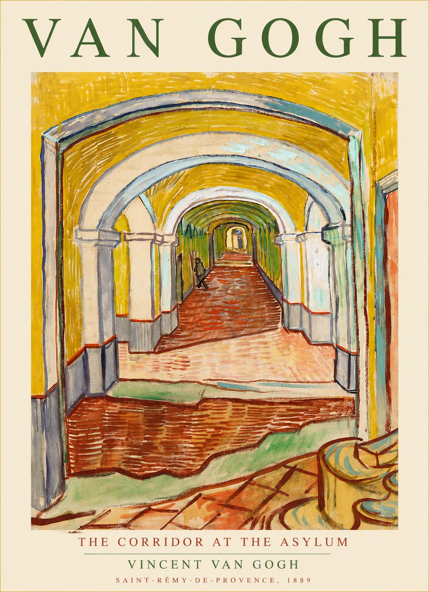 Van Gogh The Corridor at the Asylum No3 - Poszter