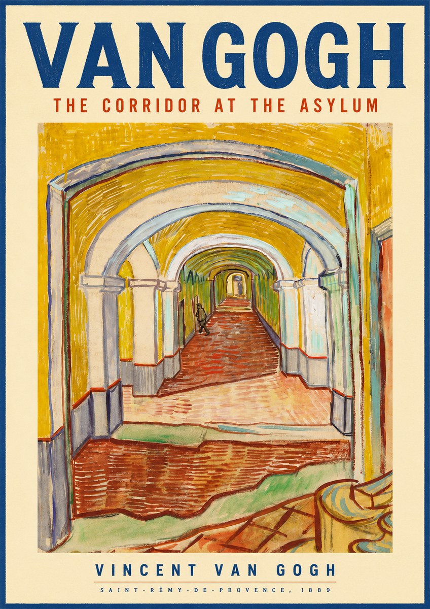 Van Gogh The Corridor at the Asylum No4 - Poszter