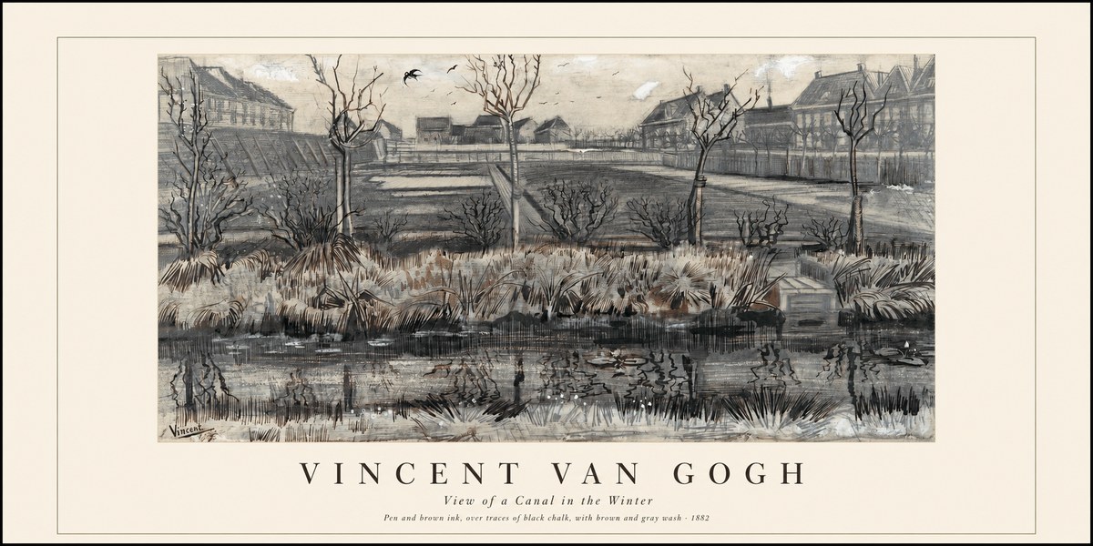 Van Gogh View of a Canal in the Winter No1 - Poszter