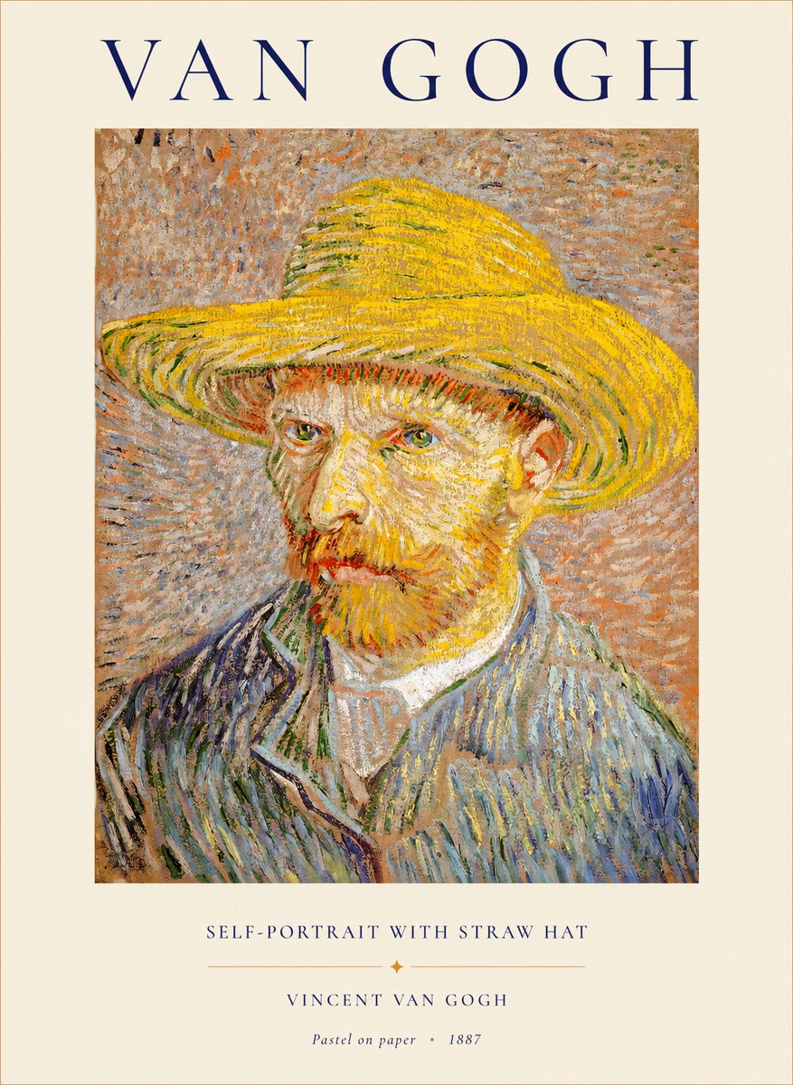 Van Gogh Self-portrait with Straw Hat I No1 - Poszter