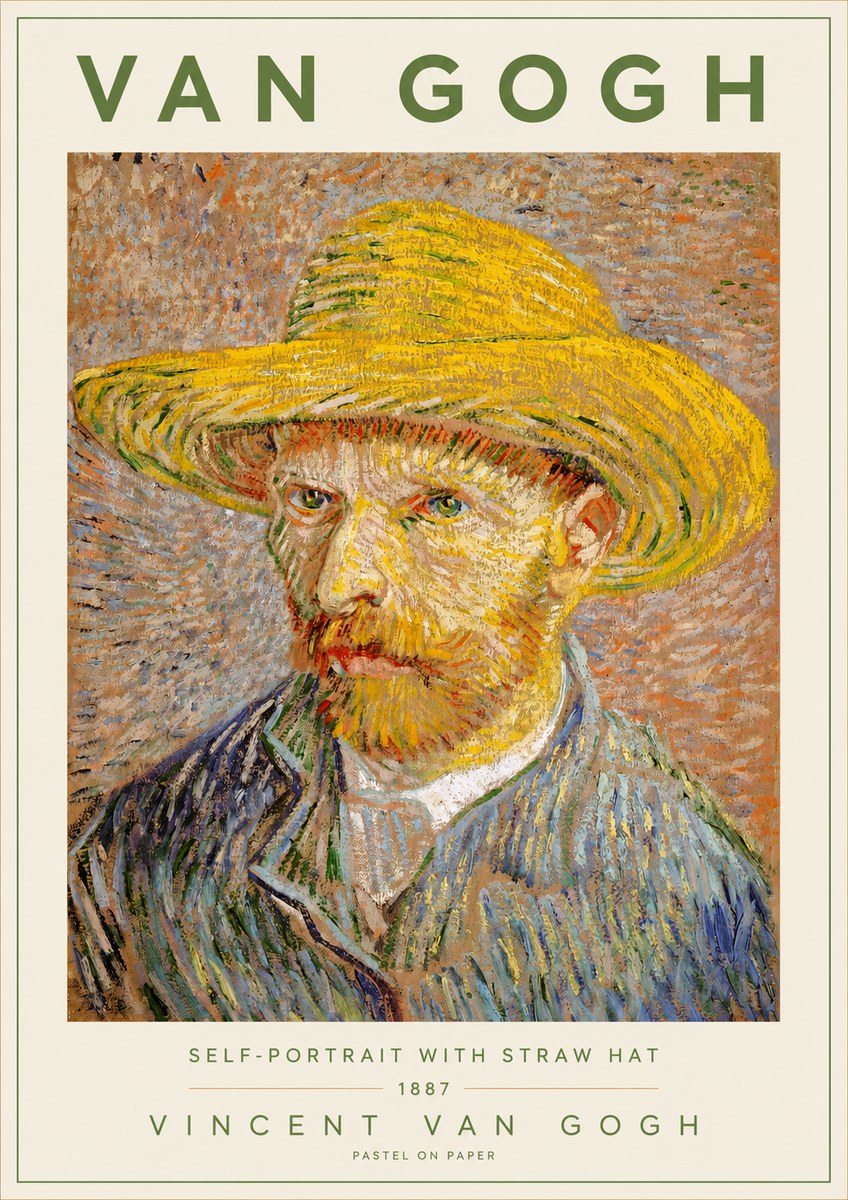 Van Gogh Self-portrait with Straw Hat I No2 - Poszter