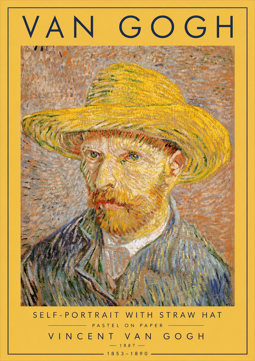 Van Gogh Self-portrait with Straw Hat I No4 - Poszter
