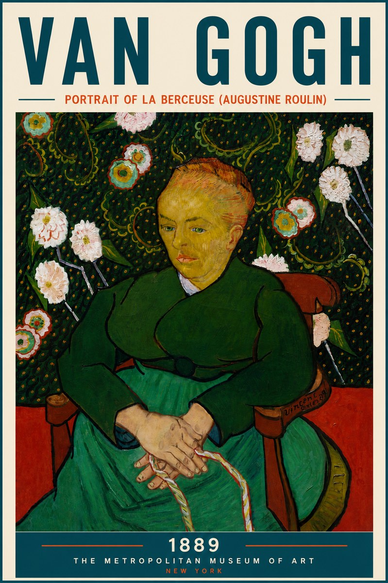 Van Gogh Portrait of La Berceuse (Augustine Roulin) No6 - Poszter