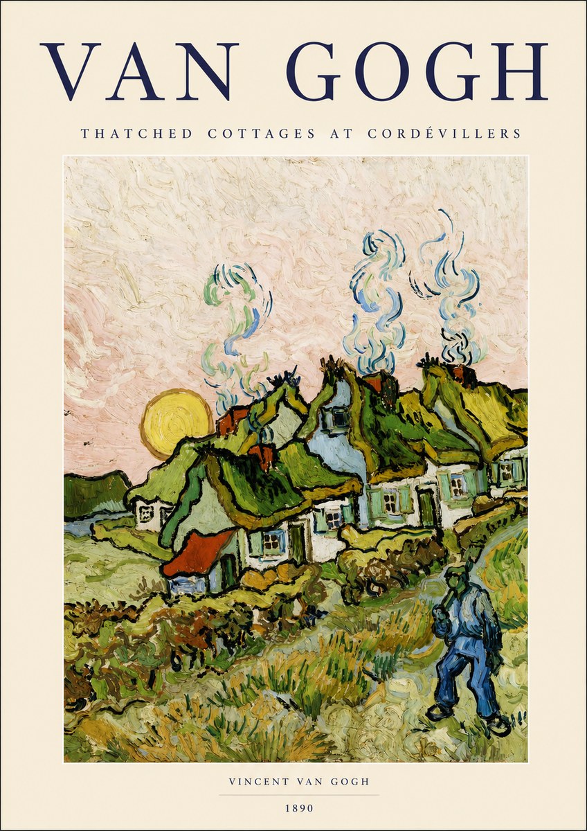 Van Gogh Cottages with Thatched Roofs No3 - Poszter