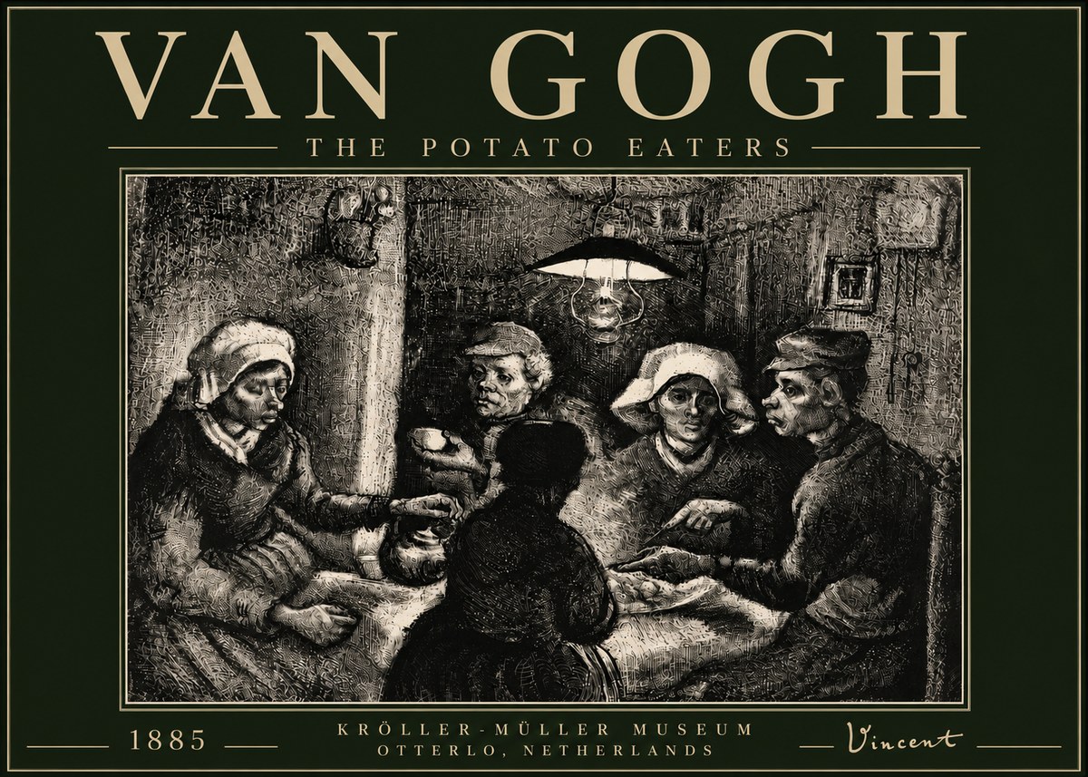 Van Gogh The Potato Eaters I No5 - Poszter