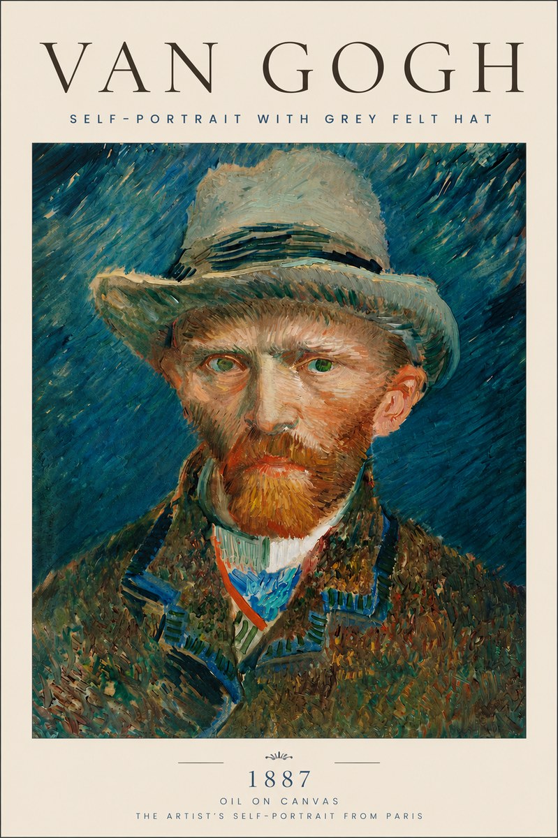 Van Gogh Self-portrait with Grey Felt Hat I No6 - Poszter