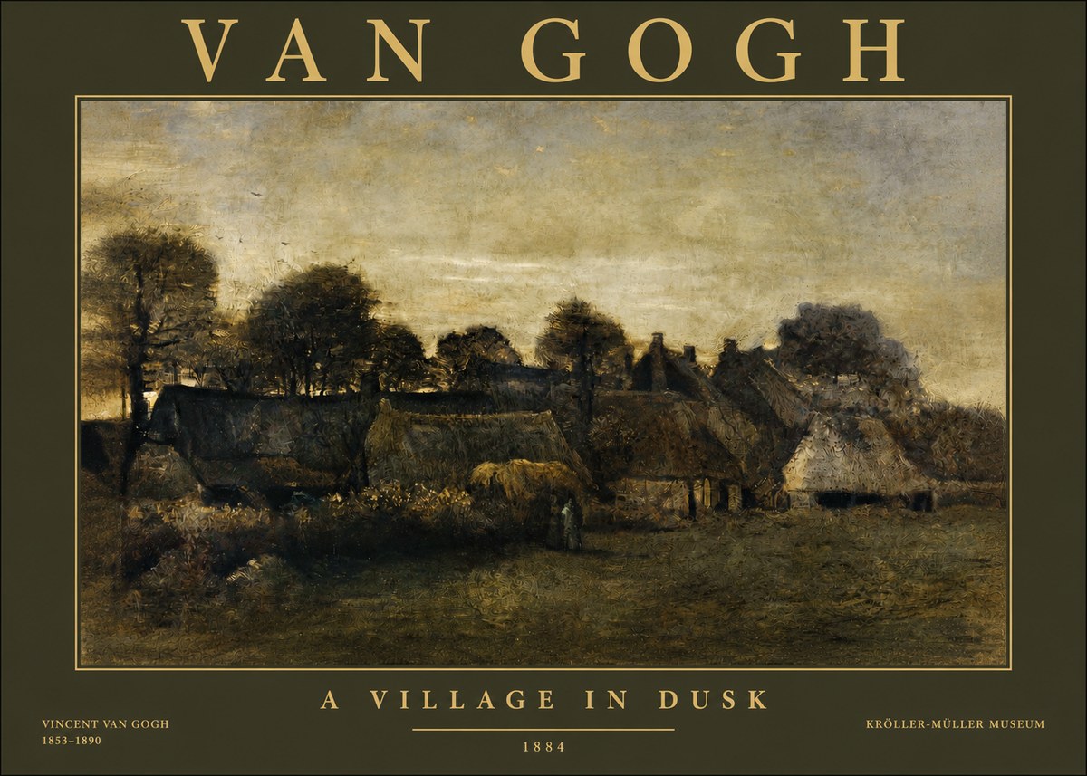 Van Gogh A Village in Dusk No2 - Poszter