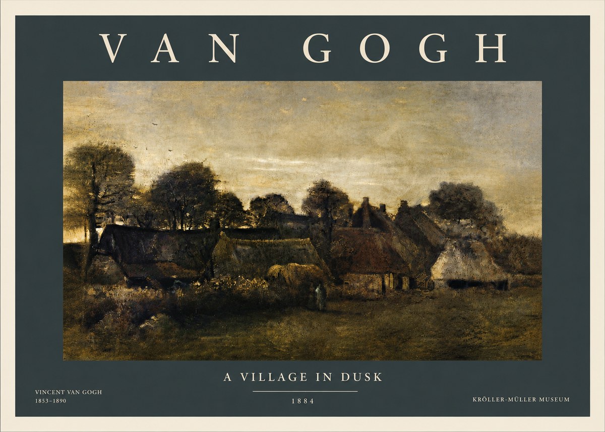 Van Gogh A Village in Dusk No4 - Poszter