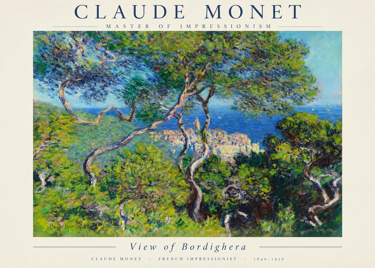 Monet View of Bordighera No1 - Poszter
