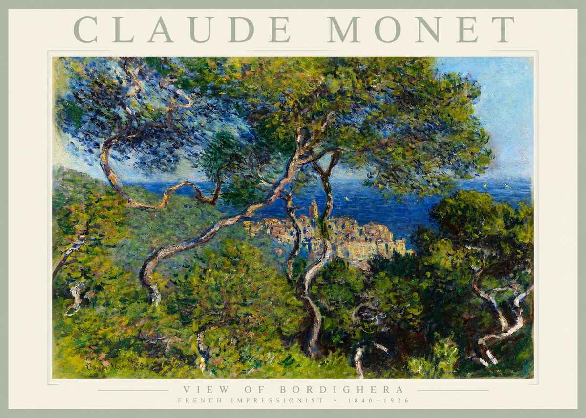 Monet View of Bordighera No3 - Poszter