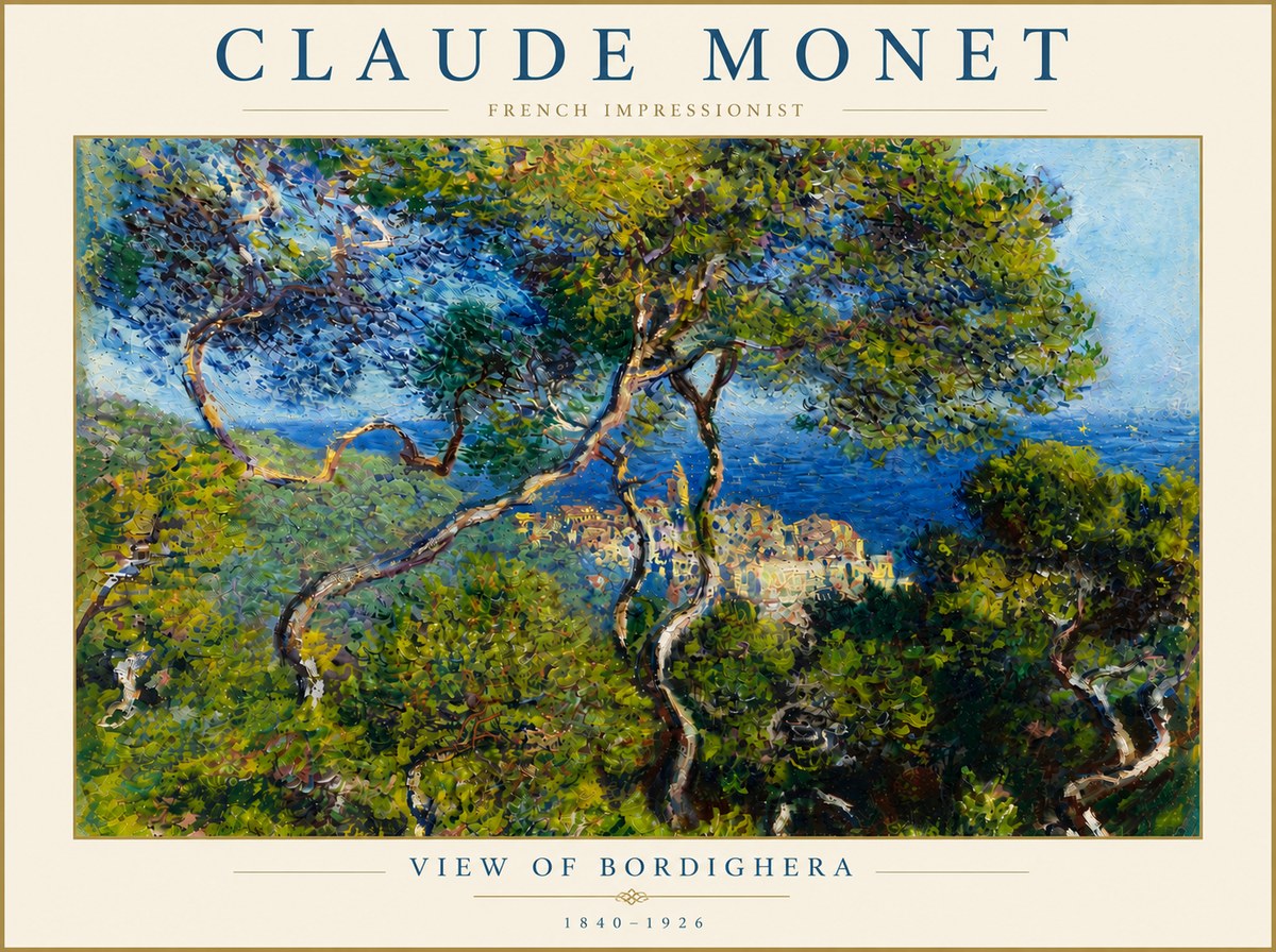 Monet View of Bordighera No6 - Poszter