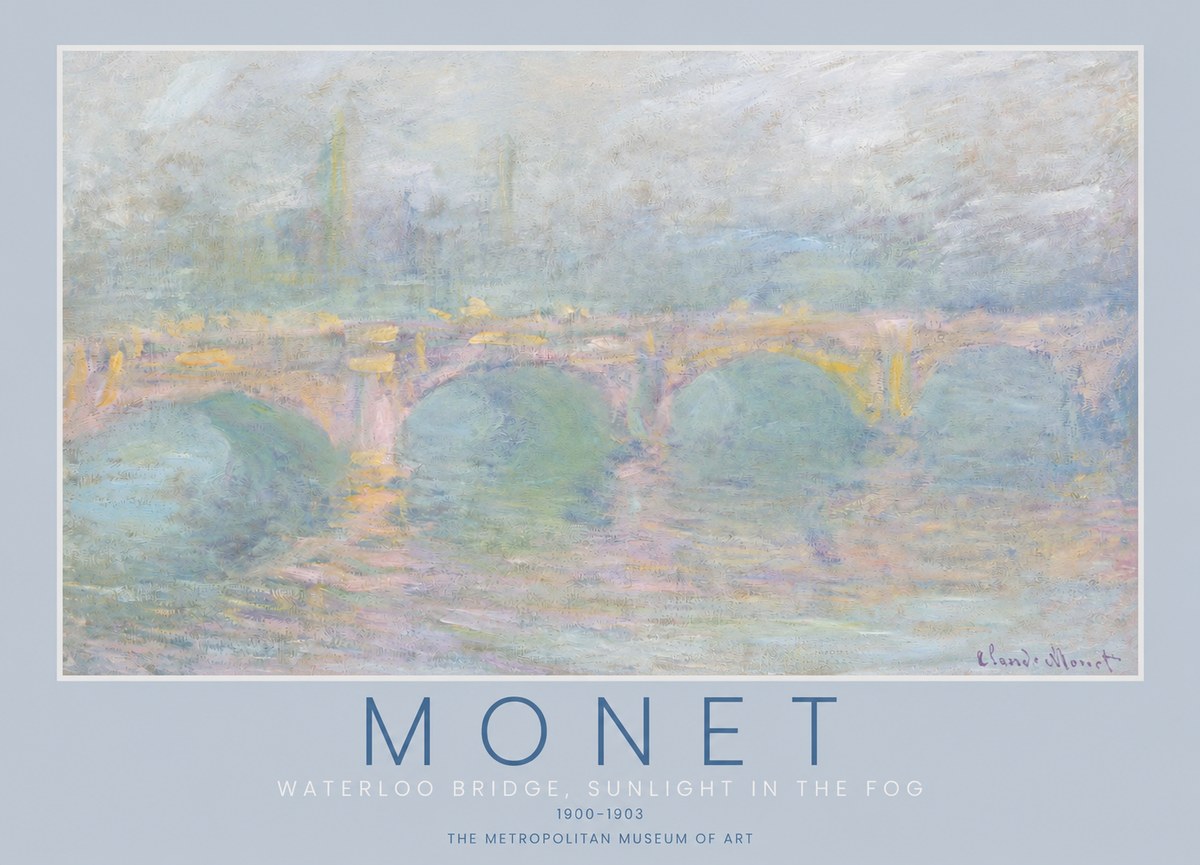 Monet Waterloo Bridge, Sunlight in the Fog I No2 - Poszter