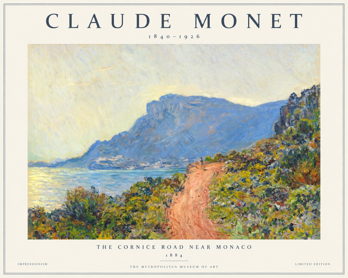 Monet The Cornice Road Near Monaco No1 - Poszter