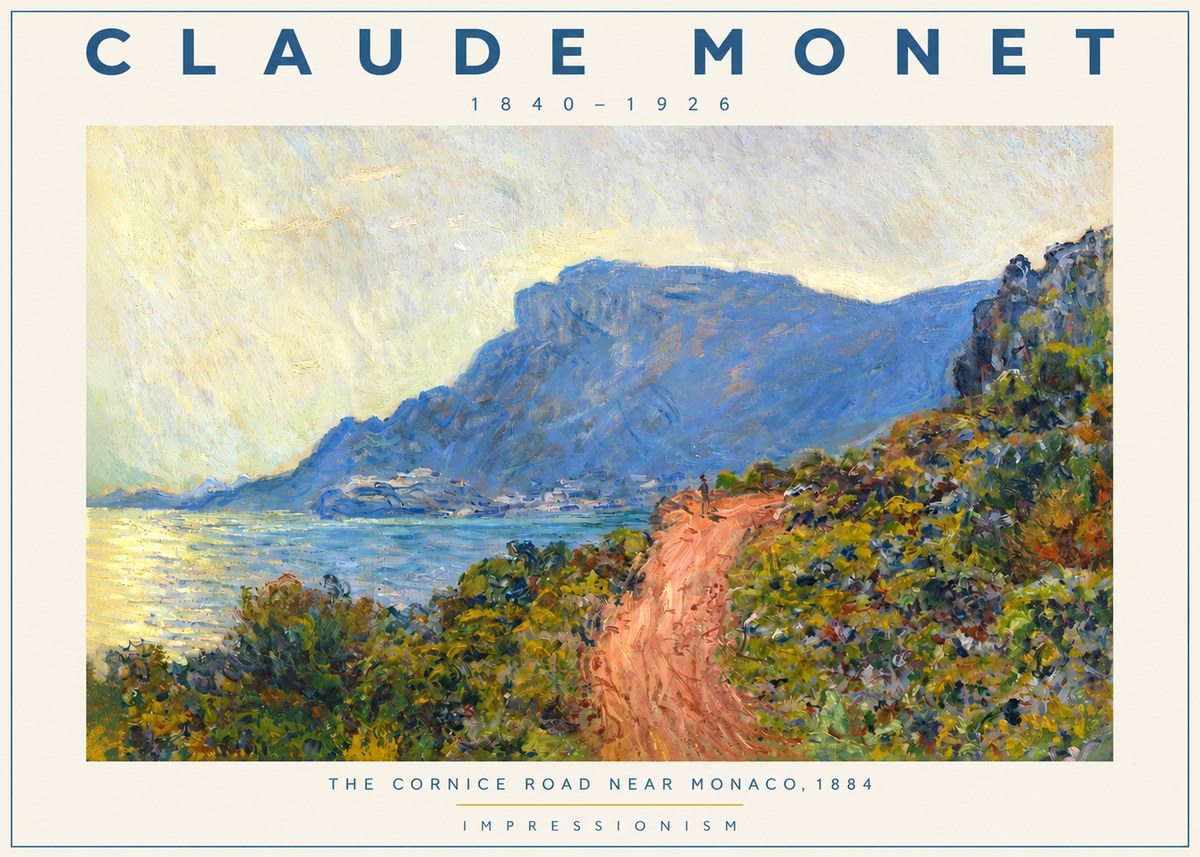 Monet The Cornice Road Near Monaco No2 - Poszter