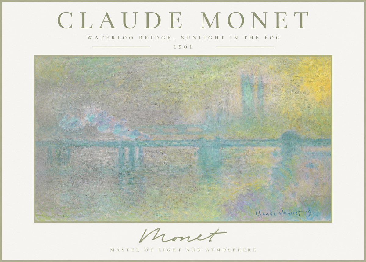 Monet Waterloo Bridge, Sunlight in the Fog II No3 - Poszter