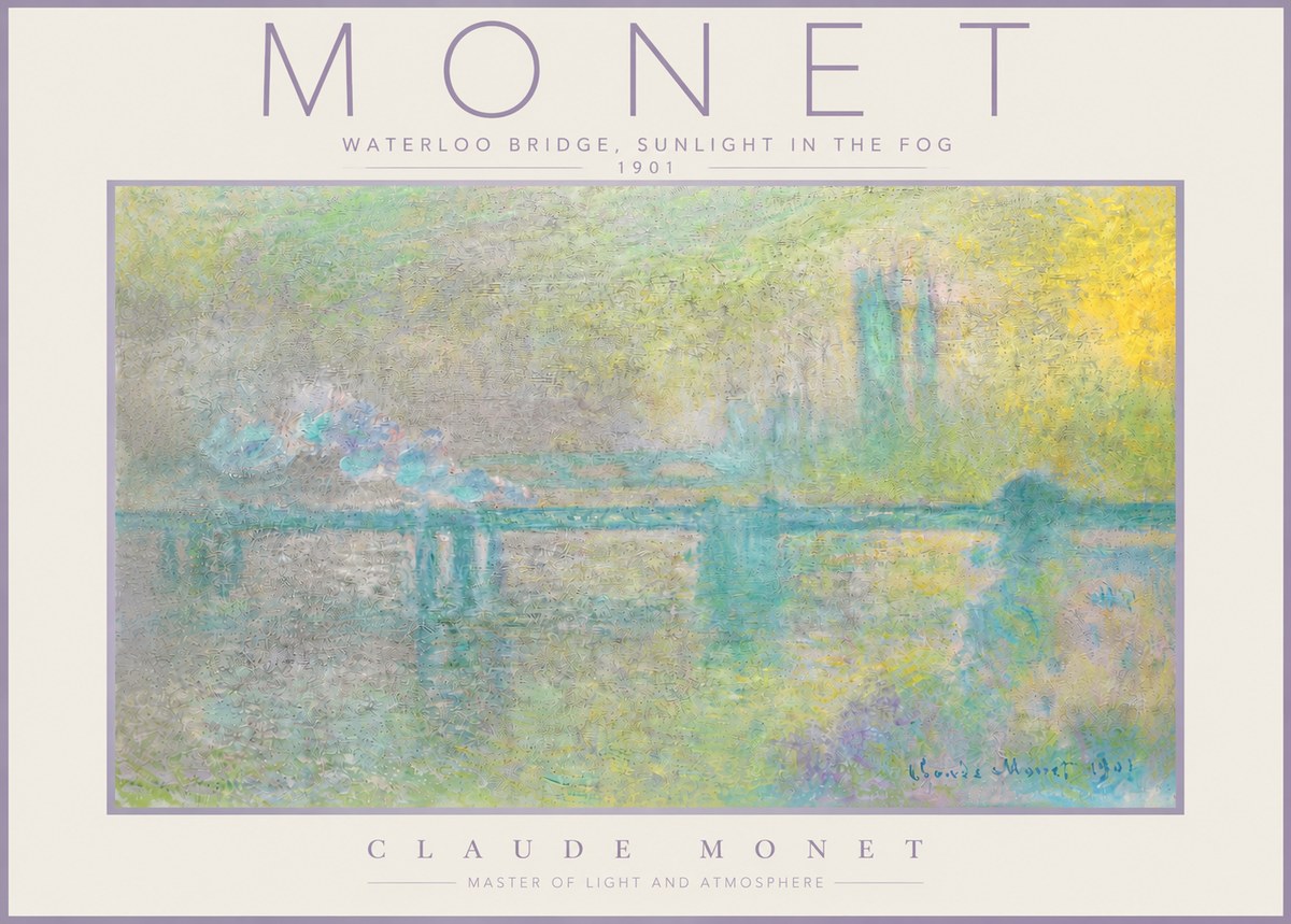 Monet Waterloo Bridge, Sunlight in the Fog II No4 - Poszter