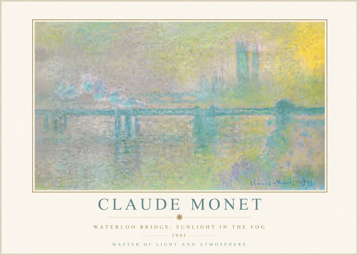 Monet Waterloo Bridge, Sunlight in the Fog II No5 - Poszter