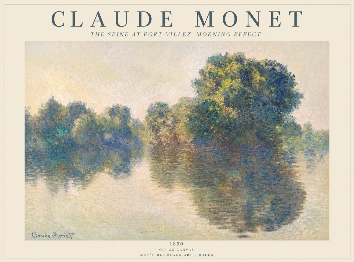 Monet The Seine at Port-villez, Morning Effect No5 - Poszter