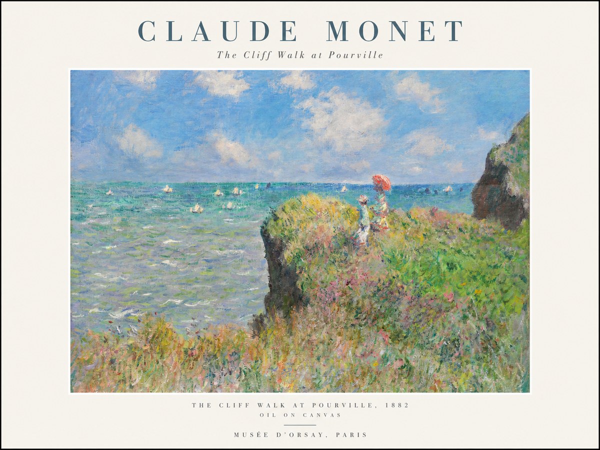 Monet The Cliff Walk at Pourville No1 - Poszter