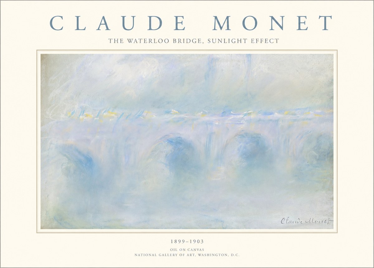 Monet The Waterloo Bridge, Sunlight Effect No1 - Poszter