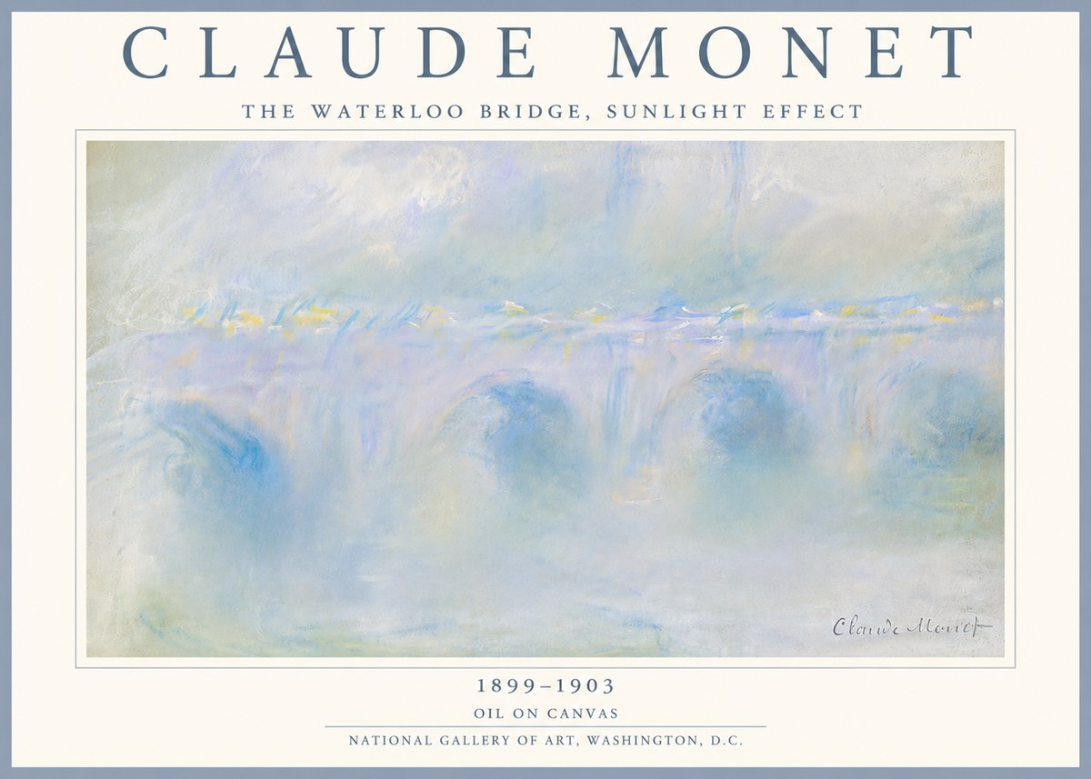 Monet The Waterloo Bridge, Sunlight Effect No5 - Poszter