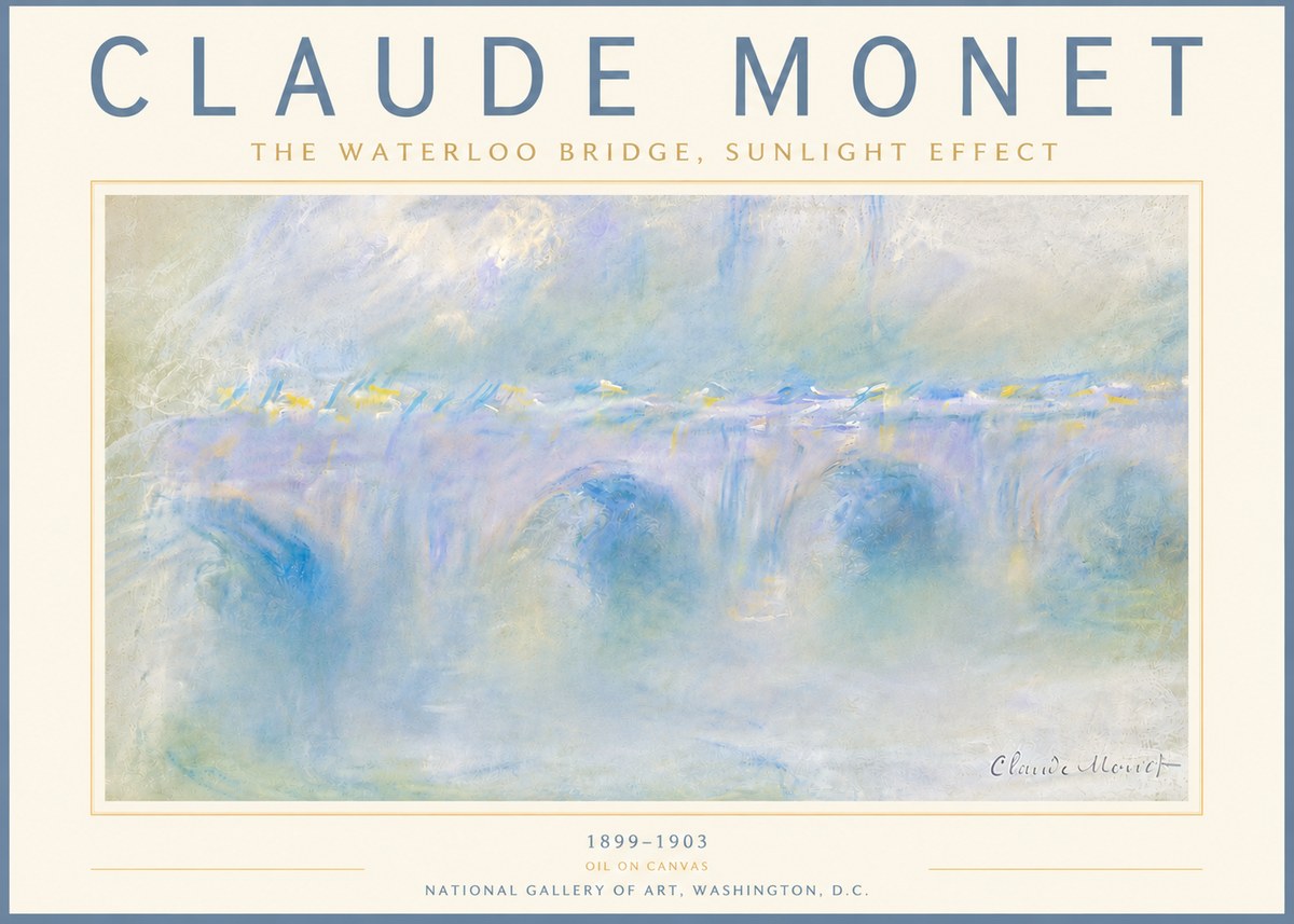 Monet The Waterloo Bridge, Sunlight Effect No6 - Poszter