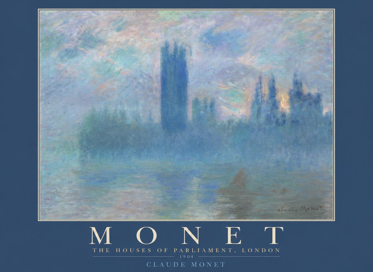 Monet The Houses of Parliament, London I No2 - Poszter