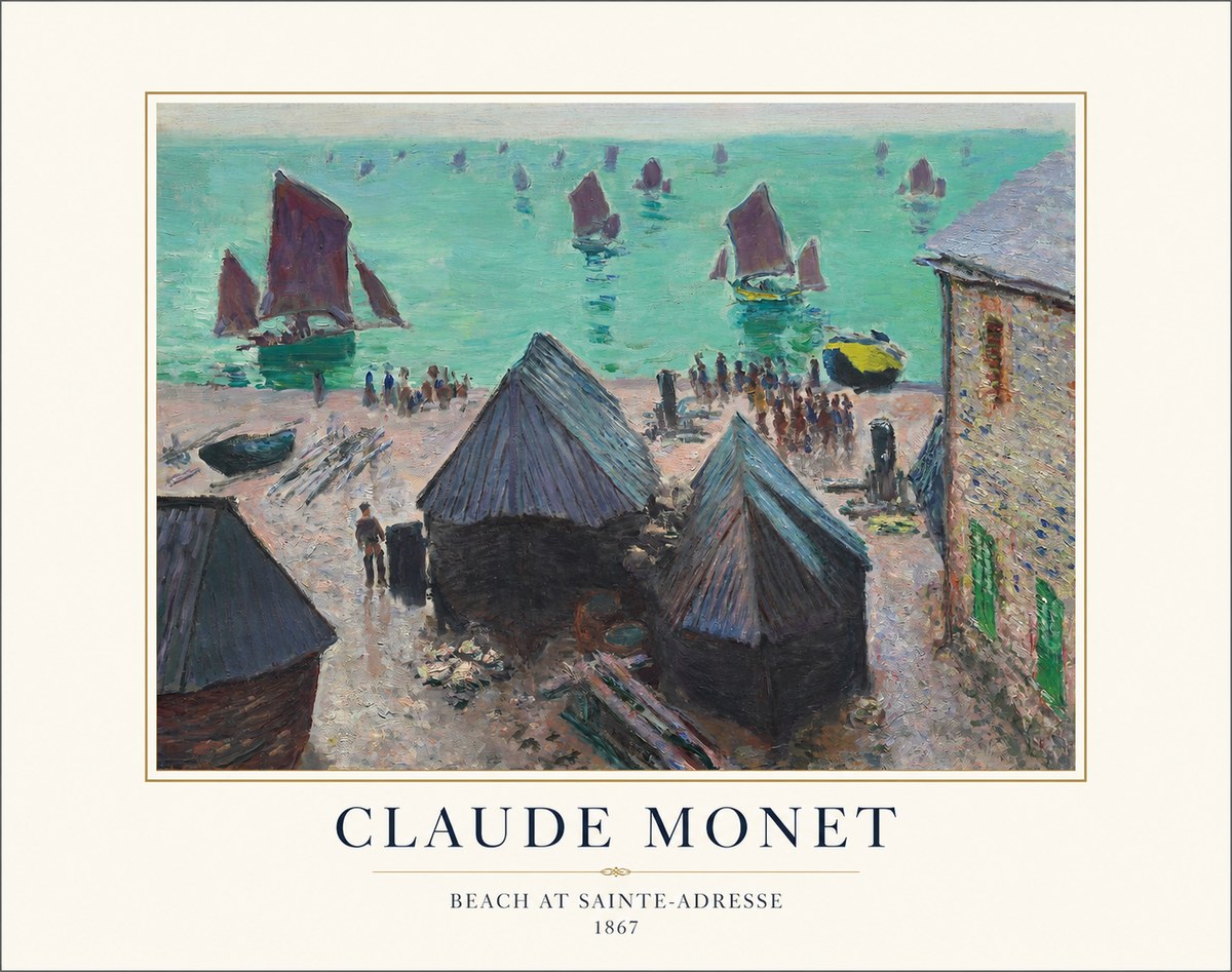 Monet Beach at Sainte-adresse No1 - Poszter