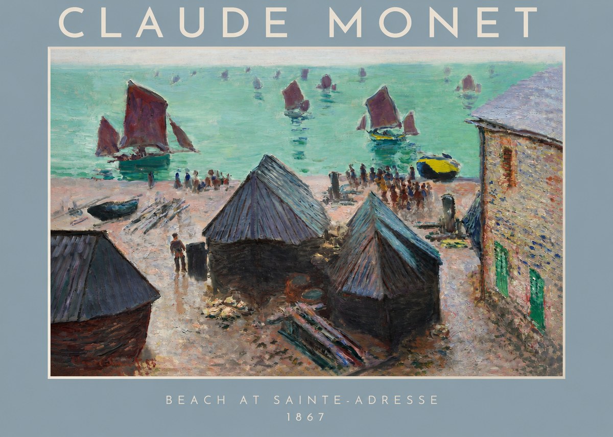 Monet Beach at Sainte-adresse No2 - Poszter