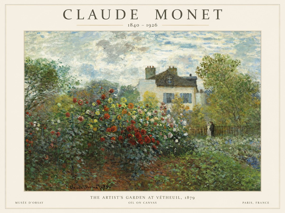 Monet The Artist's Garden at Vétheuil, 1879 No1 - Poszter