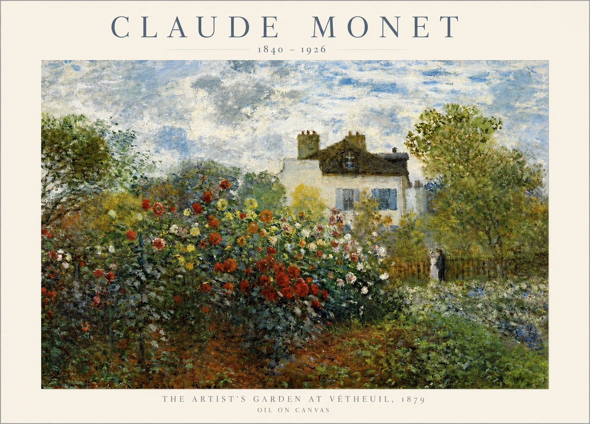 Monet The Artist's Garden at Vétheuil, 1879 No2 - Poszter