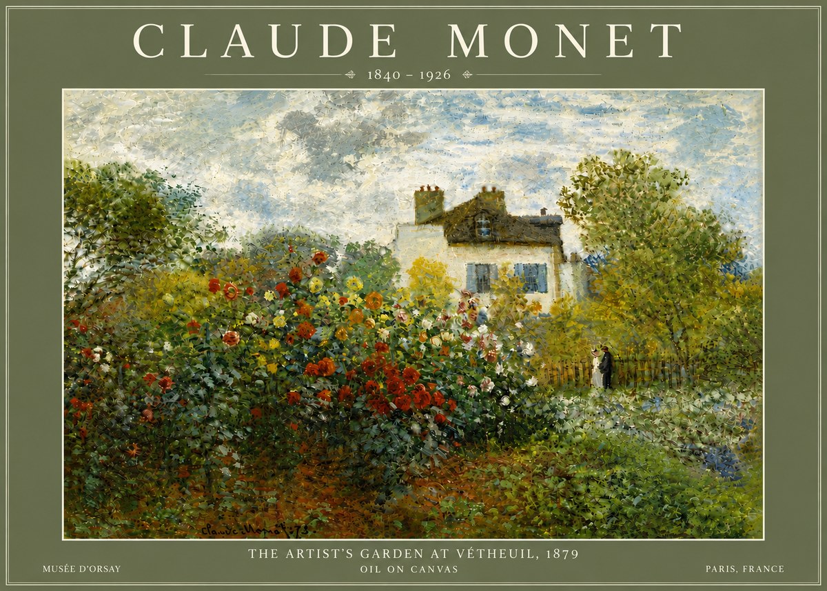Monet The Artist's Garden at Vétheuil, 1879 No6 - Poszter