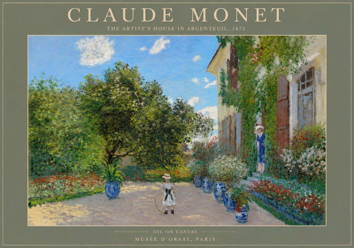 Monet The Artist's House in Argenteuil, 1873 No4 - Poszter