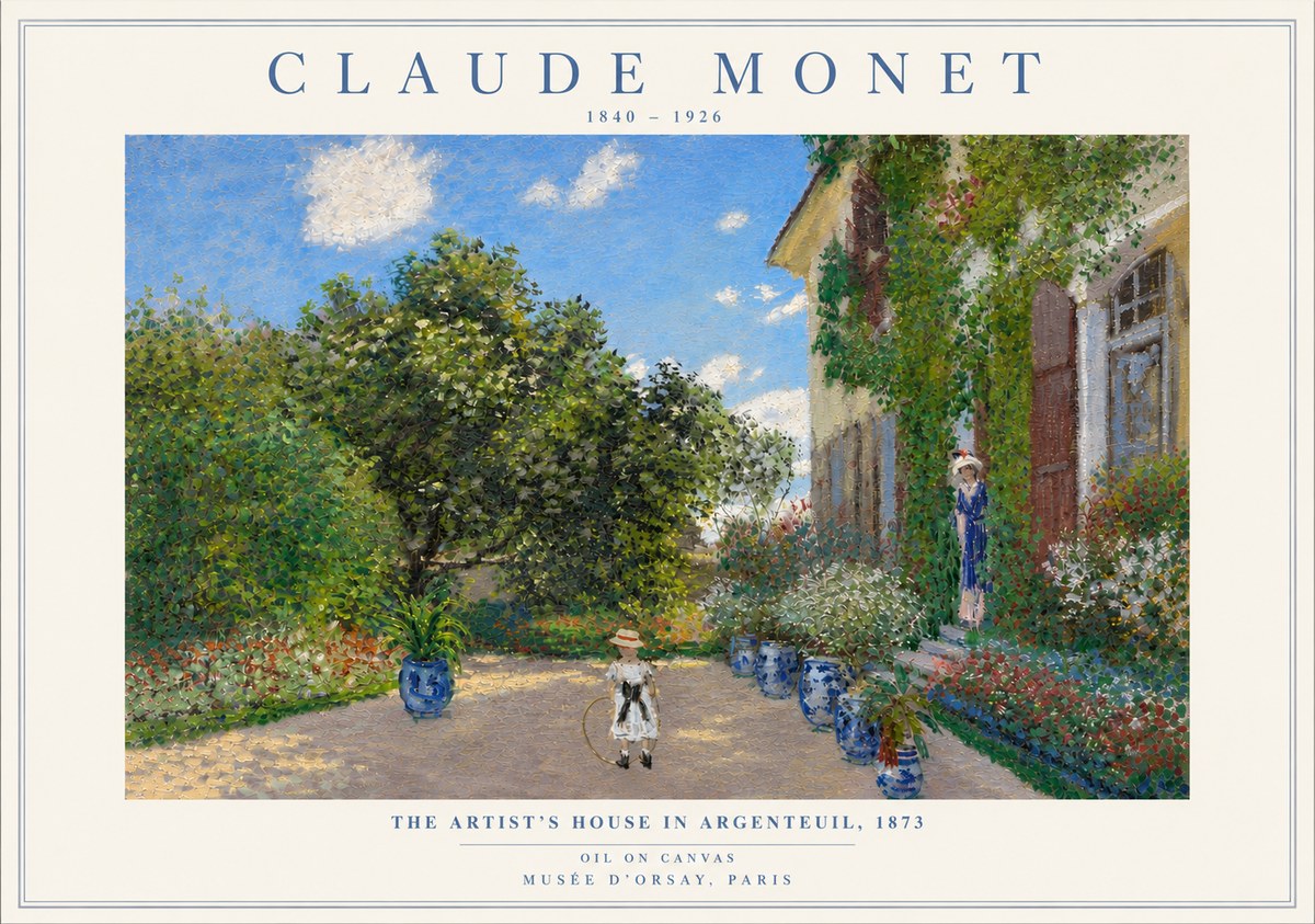 Monet The Artist's House in Argenteuil, 1873 No5 - Poszter