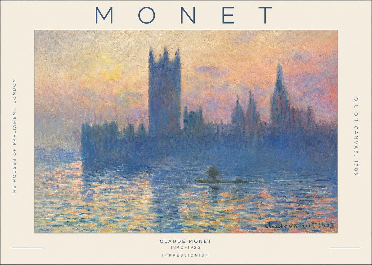 Monet The Houses of Parliament, London II No2 - Poszter