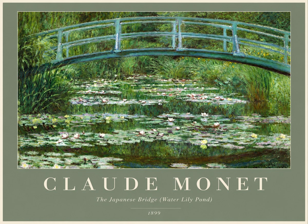 Monet The Japanese Bridge (Water Lily Pond) No2 - Poszter