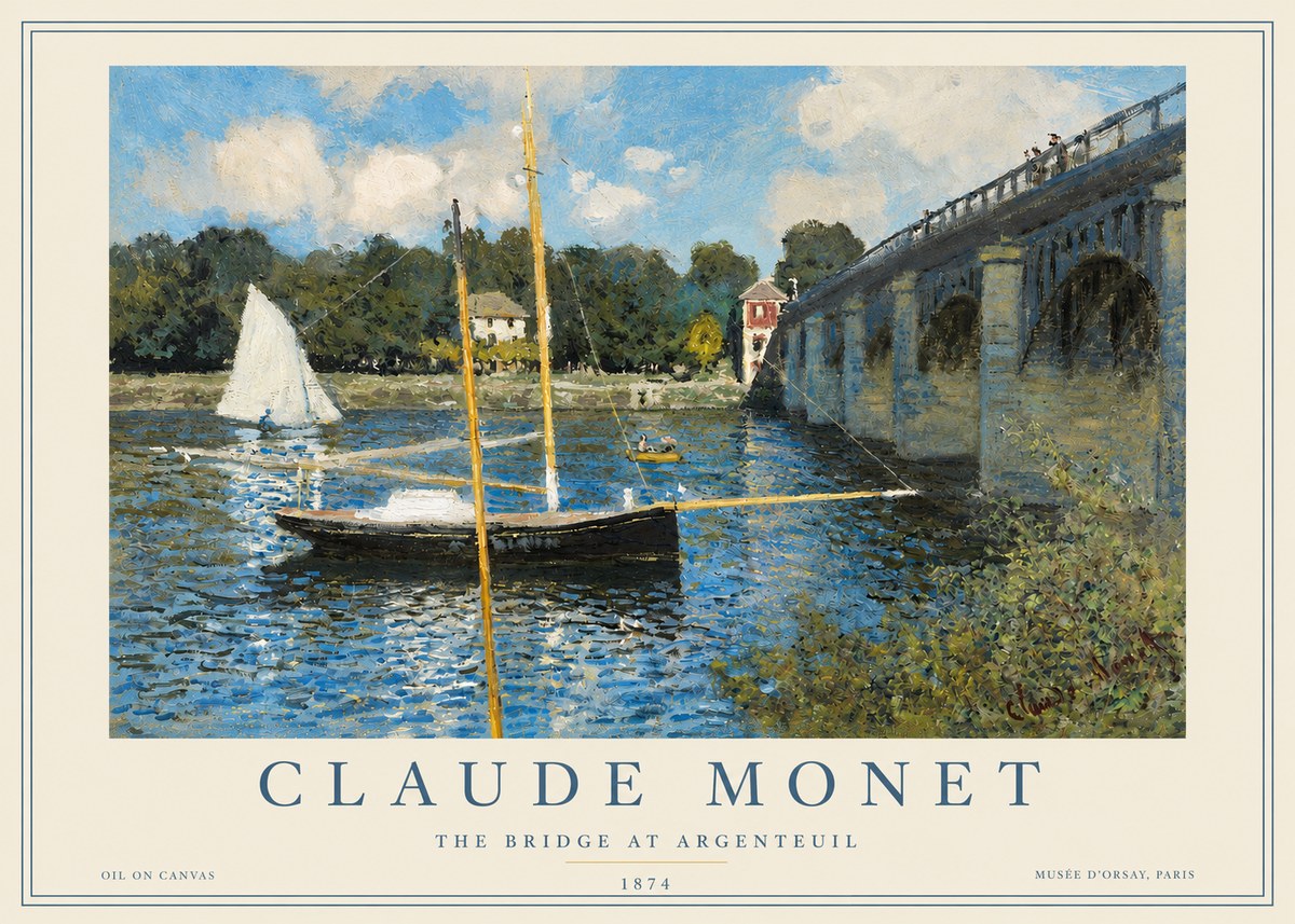 Monet The Bridge at Argenteuil I No3 - Poszter