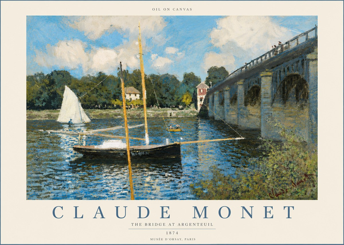 Monet The Bridge at Argenteuil I No4 - Poszter