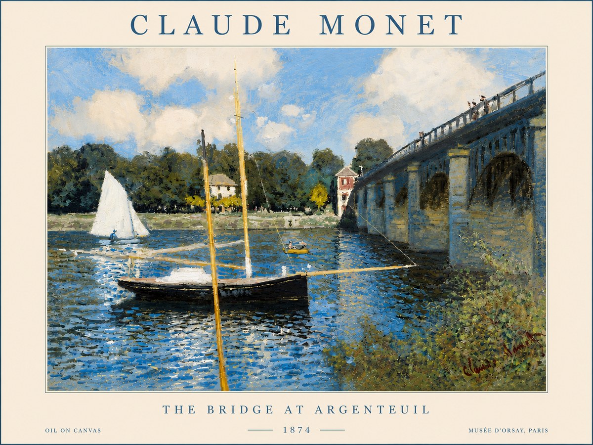 Monet The Bridge at Argenteuil I No5 - Poszter