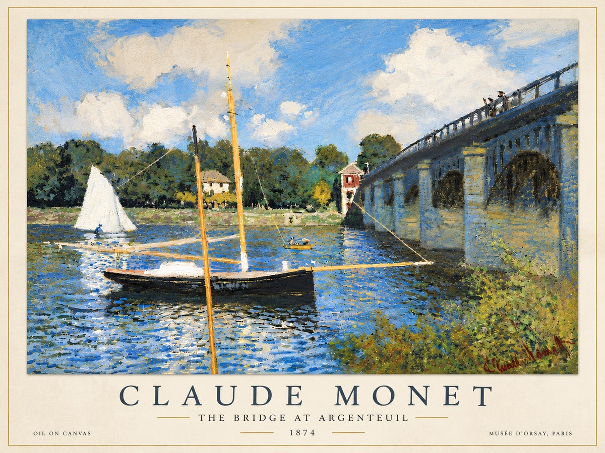 Monet The Bridge at Argenteuil I No6 - Poszter