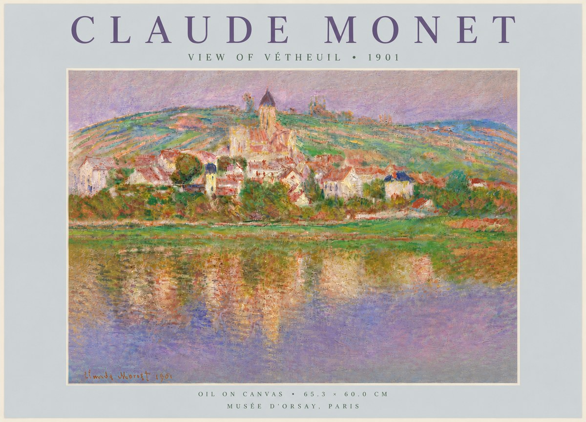Monet View of Vétheuil I No6 - Poszter