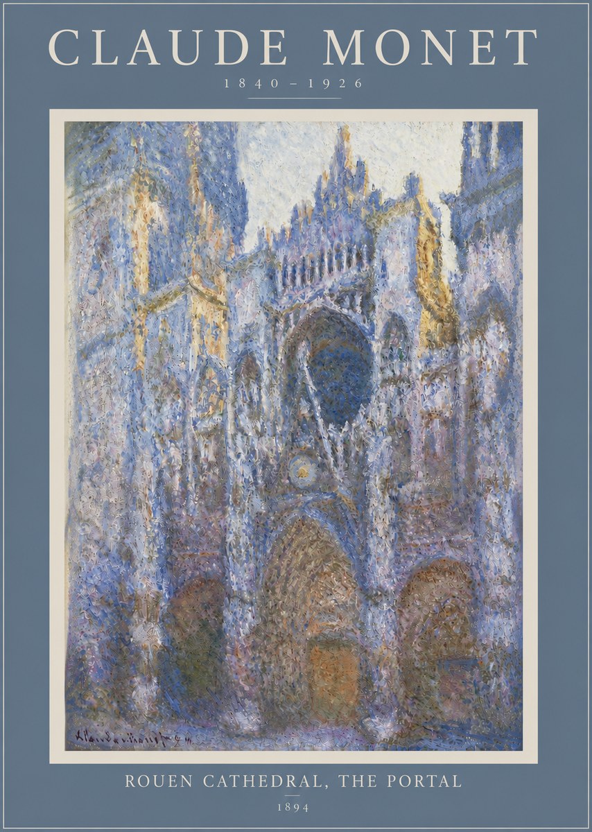 Monet Rouen Cathedral, the Portal No3 - Poszter