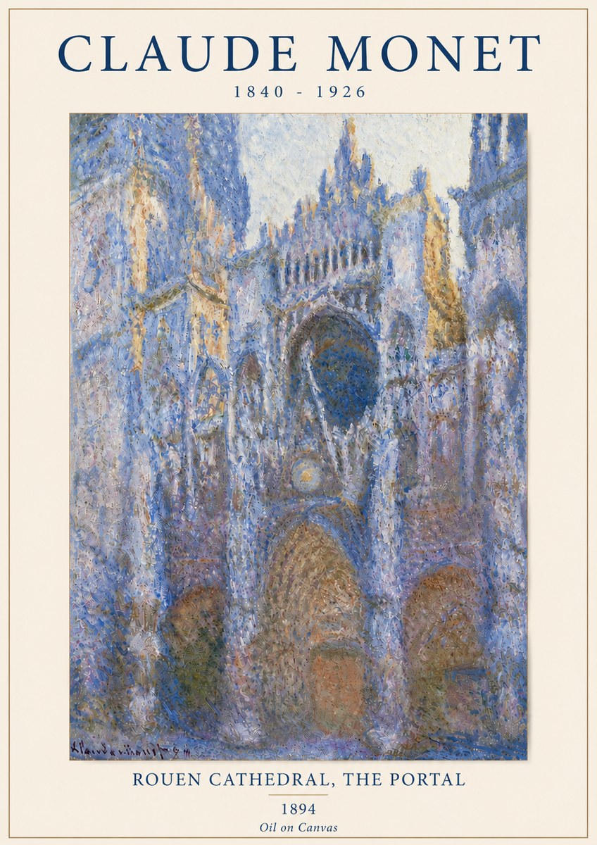 Monet Rouen Cathedral, the Portal No4 - Poszter