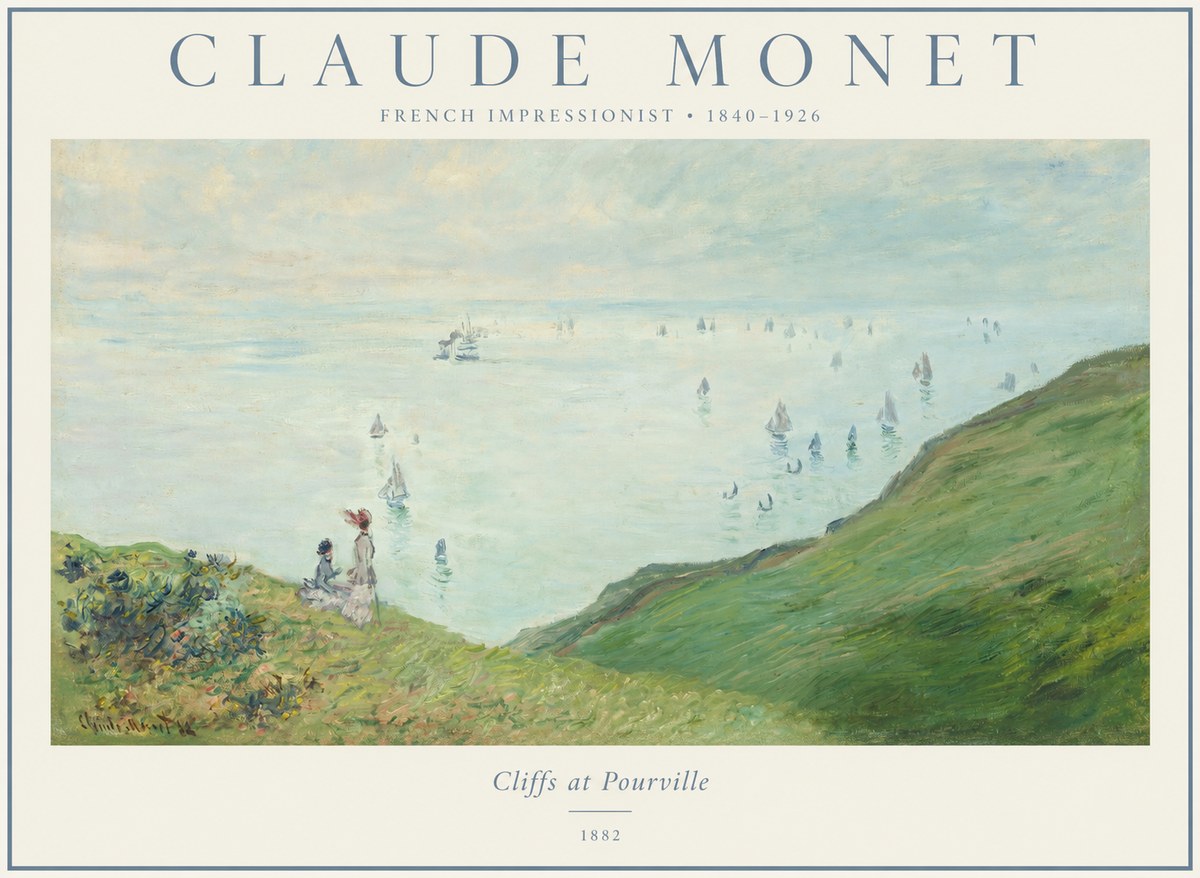 Monet Cliffs at Pourville I No1 - Poszter