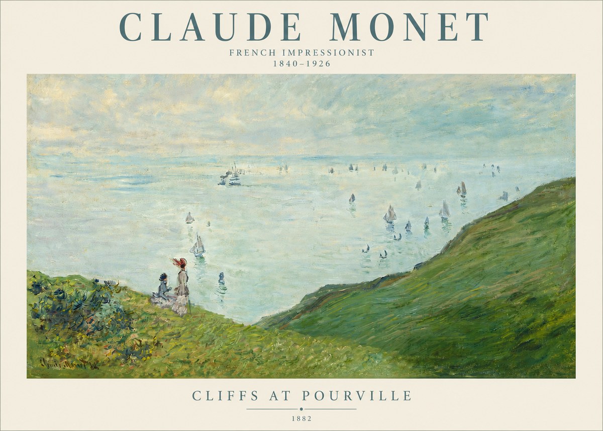 Monet Cliffs at Pourville I No3 - Poszter