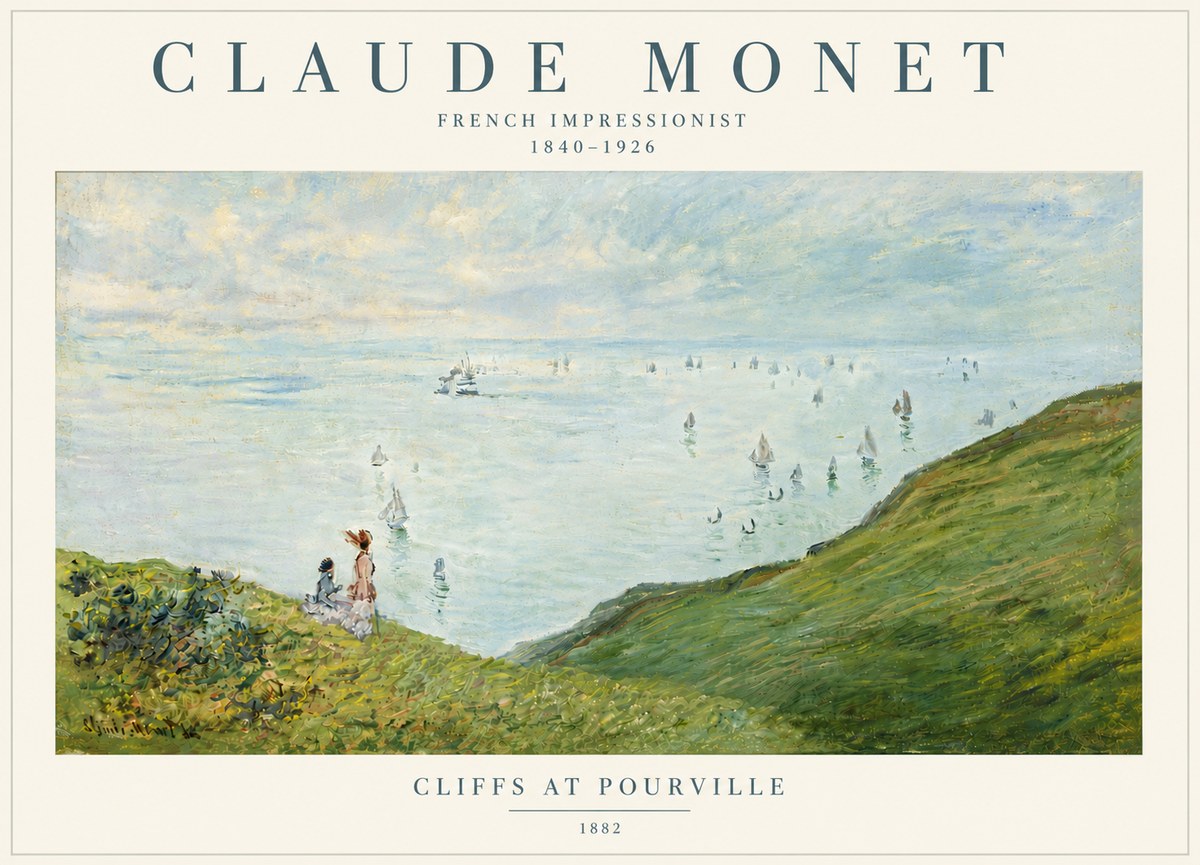 Monet Cliffs at Pourville I No6 - Poszter