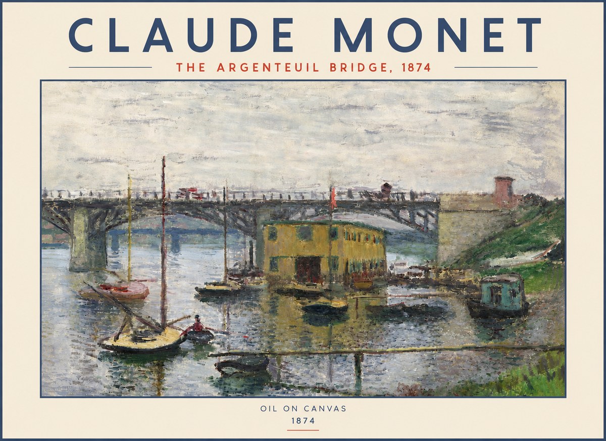 Monet The Argenteuil Bridge No4 - Poszter